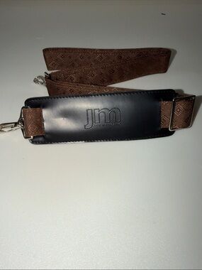 Joy Mangano Brown Woven Adjustable Shoulder Strap with Black Leather Pad